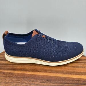 Cole Haan Shoes Men's 10.5 M Navy Blue Stitchlite Grand Casual Wingtip Oxfords